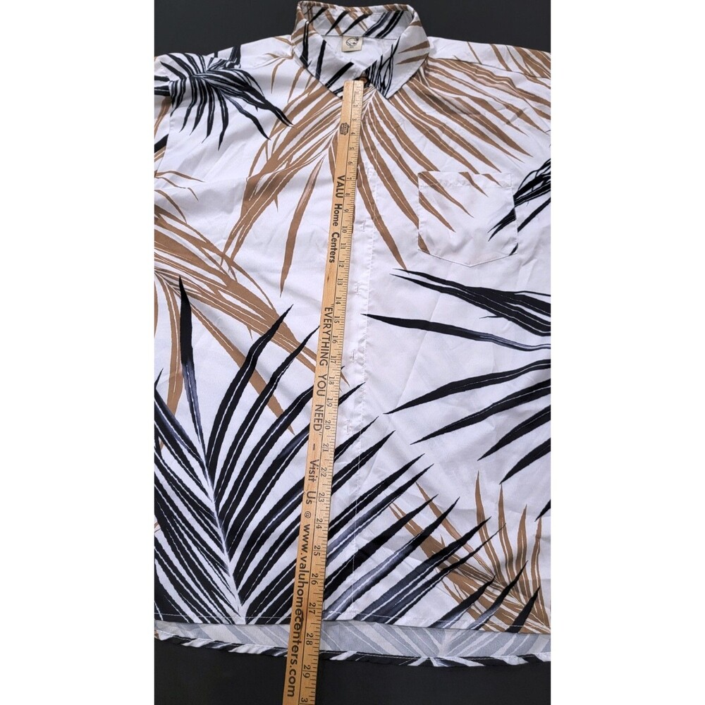 Mens 3XL Multicolor Button Up Shirt Short Sleeve with Palm Leaves Design - Picture 5 of 12